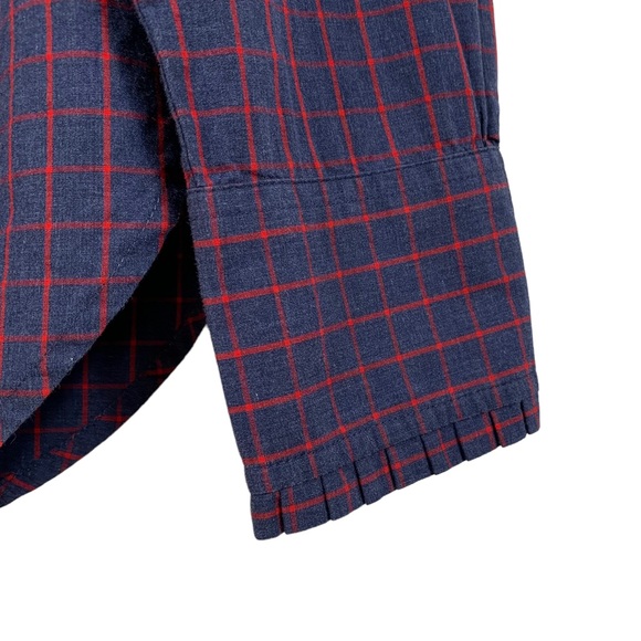 J. Crew Navy Plaid Ruffled Henley Tunic - Picture 6 of 10